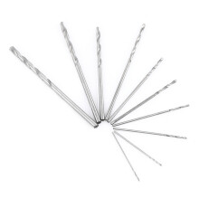 Silver Color Hand Twist Drill With 10 HHS Drill Bits Drilling Tool for PCB Watch Repair