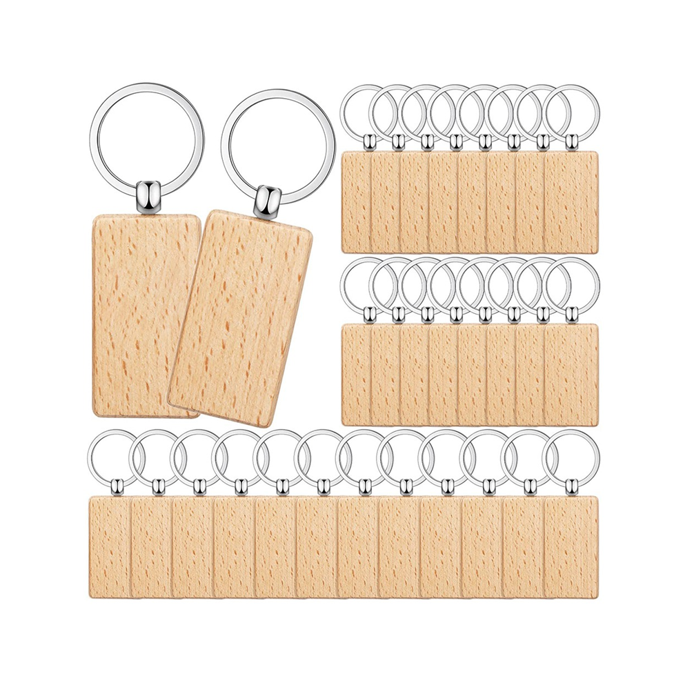 50 Pieces Blank Wooden Key Tag Key Engraving Key Tags,Rectangle 4853347158561