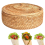 Round Rattan Boxes with Lid Hand-Woven Multi-Purpose Wicker Tray 1