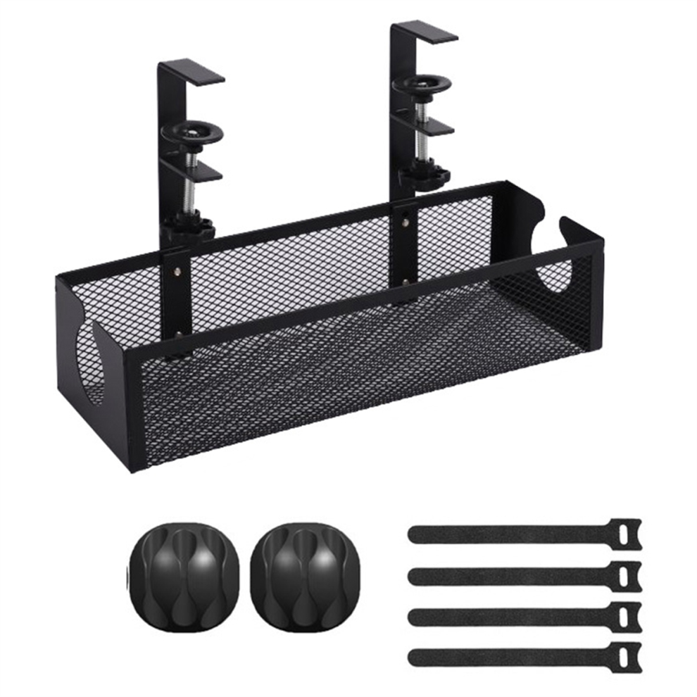 Opening Under-Desk Storage Basket Punch-Free Storage Rack Metal Grid 4853862823784