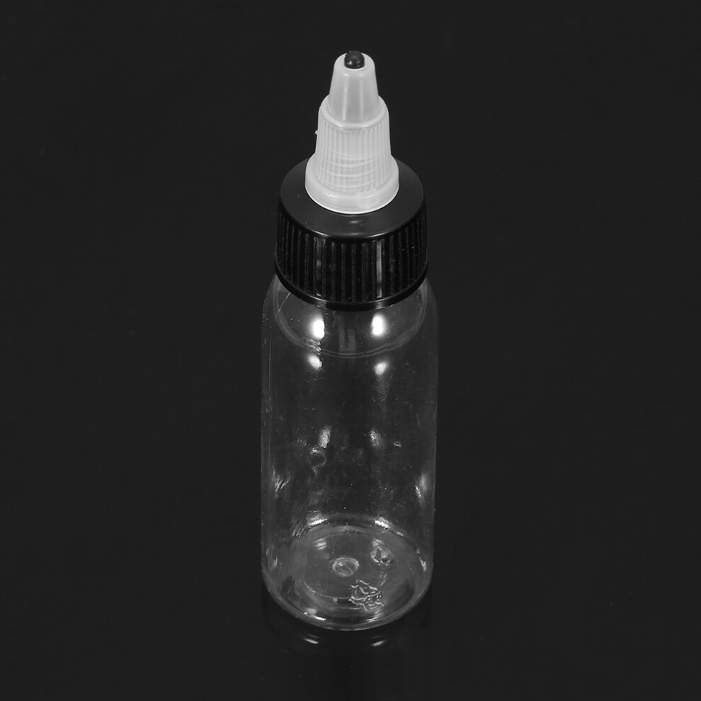 White 30Ml New Twist Cap Plastic Tattoo Ink Pigment Makeup Clear Transparent Bottle(5Pcs)
