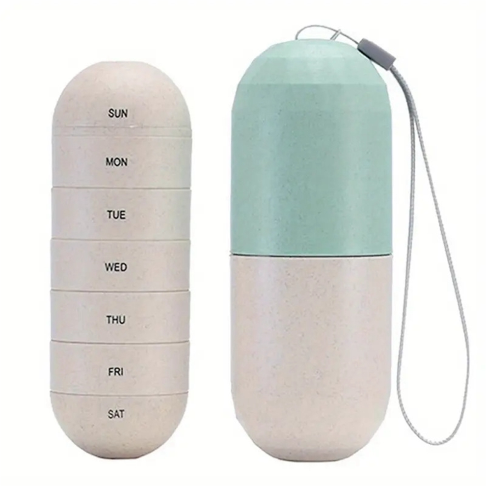 7 Day Pill Box Case To Hold Pills Vitamins Fish Oil Supplements