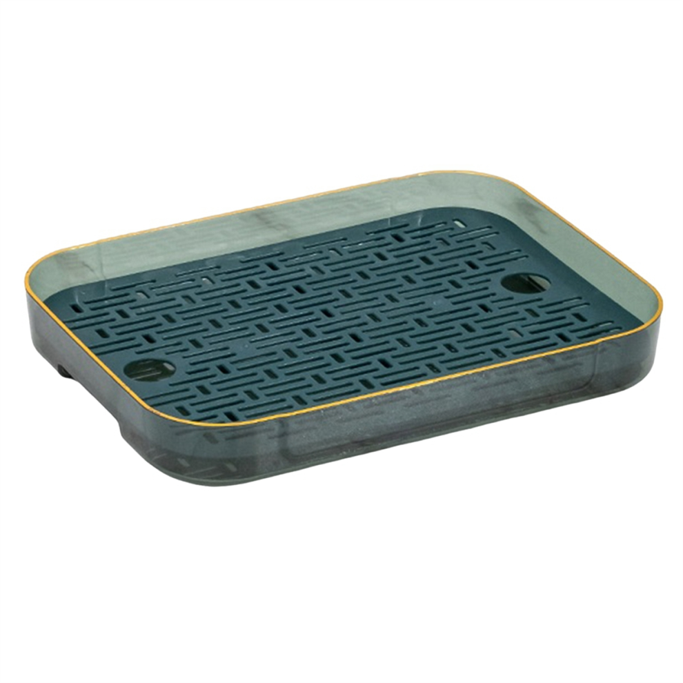 Double Layer Drain Tray,Tea Tray Fruit Tray,Green & Transparent-image-OPC-PHWN7K9-NEW