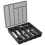 Silverware Organizer with Lid,Covered Utensil Tray Black 1