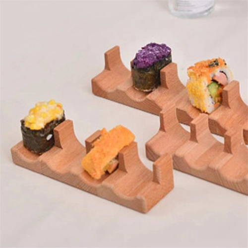 Wood Sushi Tacos Holder Serving Rack Divider Taco Rack Tray Plates B 2