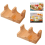 2Pcs Wood Sushi Tacos Holder Tray Plates Serving Dish Divider 3