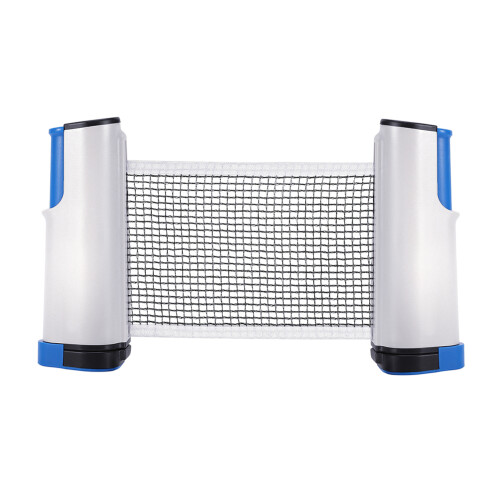 Retractable Table Tennis Net Replacement Lightweight to Carry (grey and blue)