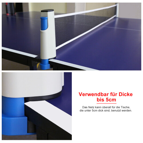 Retractable Table Tennis Net Replacement Lightweight to Carry (grey and blue) 2