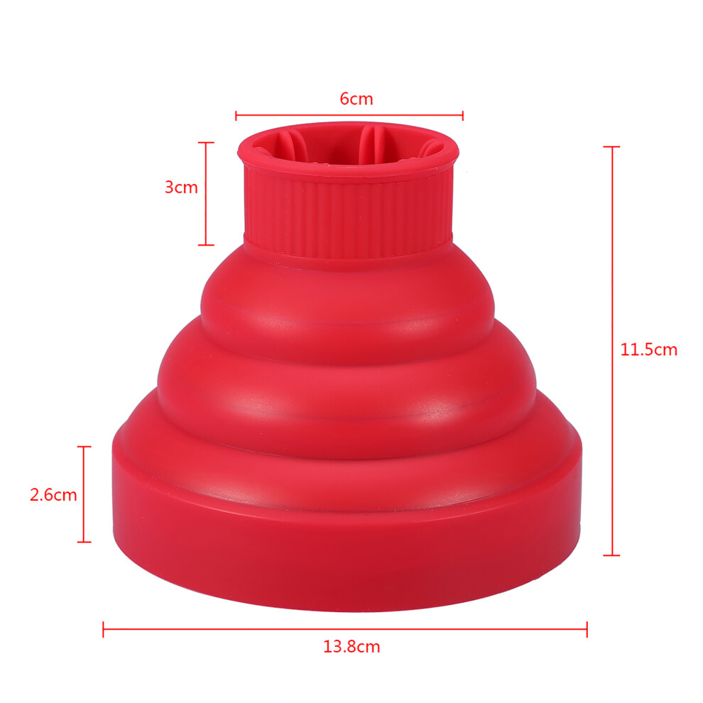 Red New Silicone Folding Hairdryer Hair Blower Diffuser Cover Styling Hairdressing Tool(Red)
