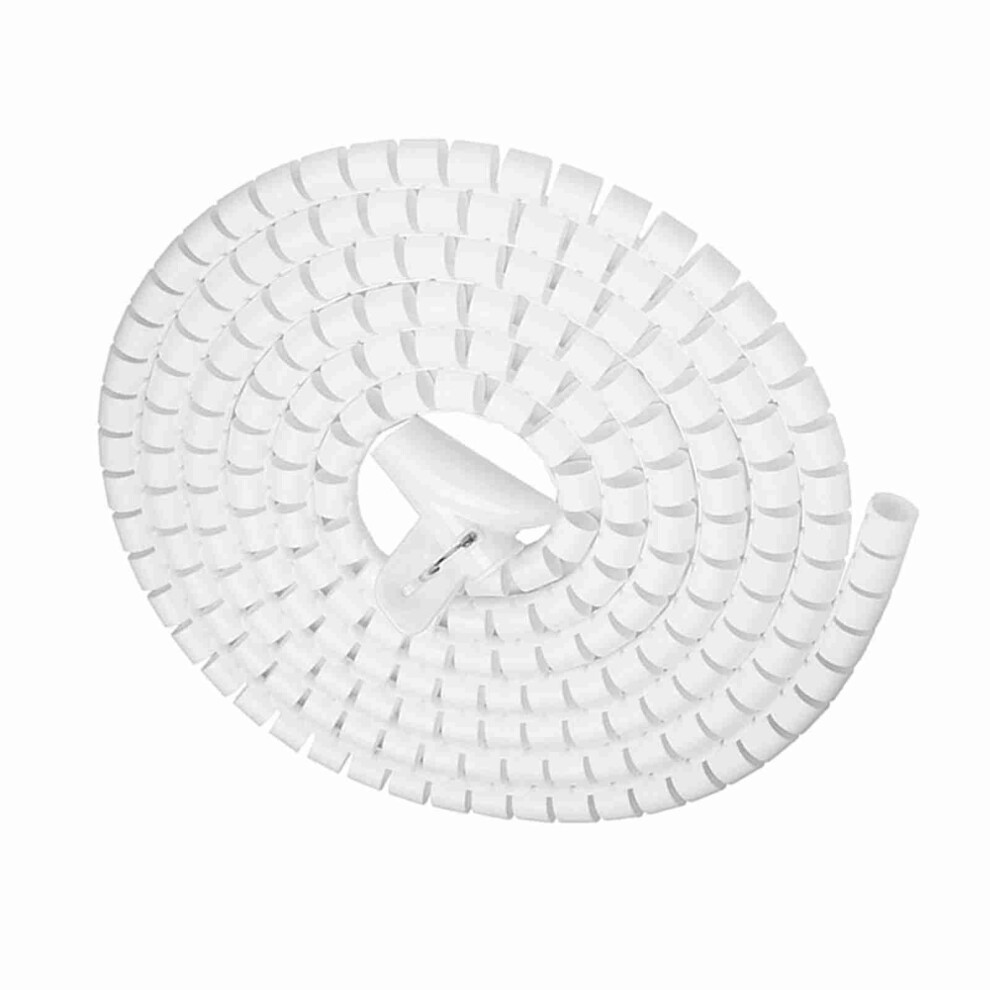 Flexible Spiral Tube Cable Organizer Wire Wrap Cord Protector Wire Storage White 3.0M * 16Mm 5061324409271