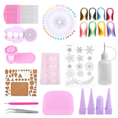 1 Set DIY Quilling Paper Craft Rolling Kit Slotted Tools Strips Tweezer For Decoration 1