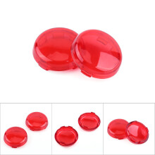 2 pcs Motorcycle Turn Signal Light Lens Cover For Dyna Softail Sportster 1986-15 Red