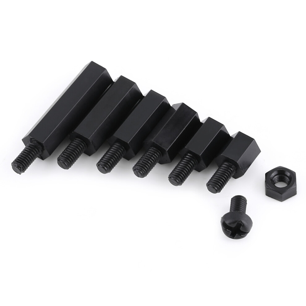 250Pcs Nylon M3 Hex Column Male Standoff Spacer Screw Nut Assortment Kit (M3 Male Standoff A) 8411324413841