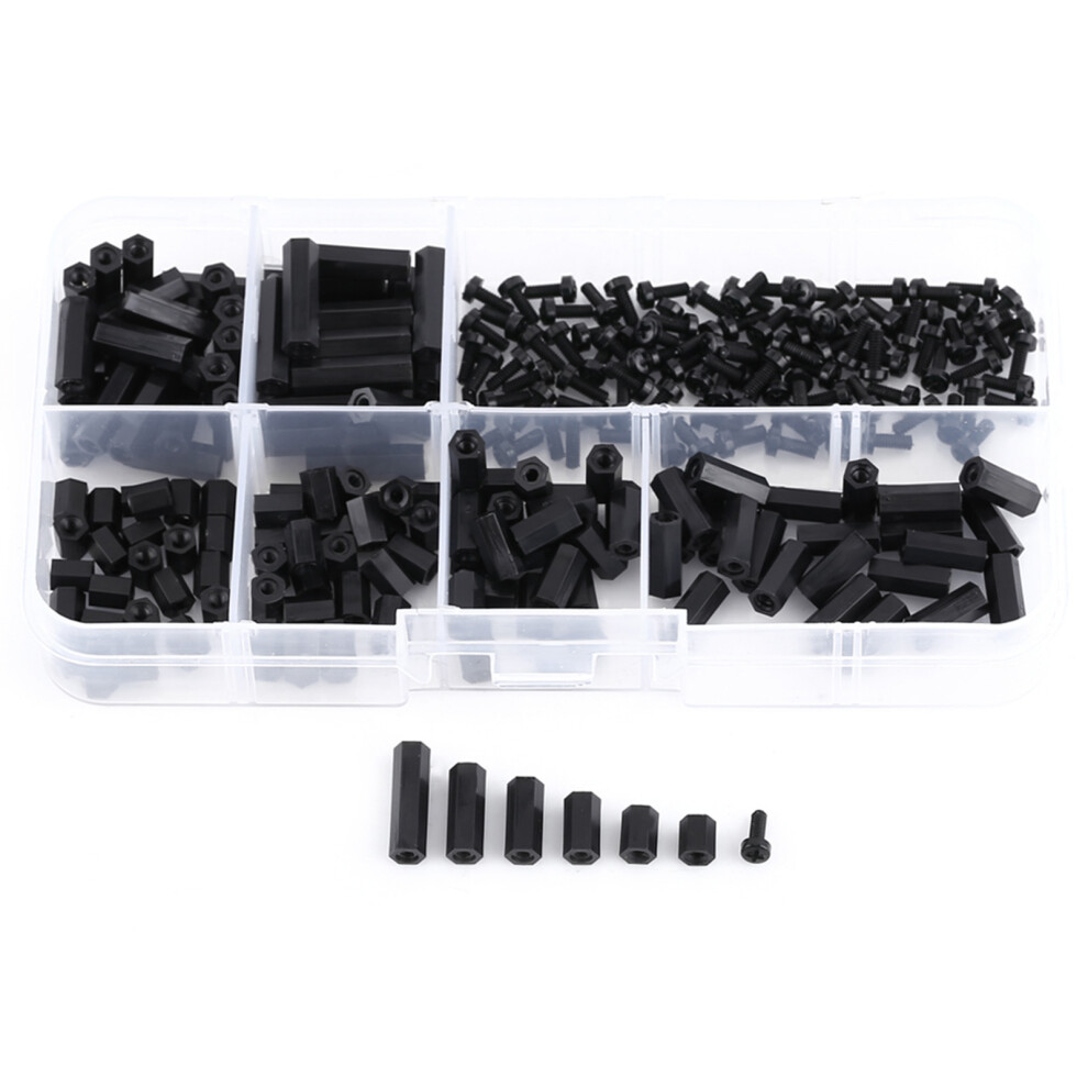 250Pcs Nylon M2 Hex Female Standoff Column Spacer Screw Assortment Kit (M2 Female Standoff D) 5051324414290