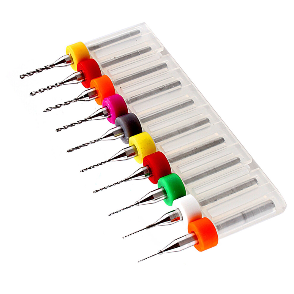 10Pcs/Set Micro Mini Twist Drill Bits Set Pcb Print Circuit Board Tungsten Carbide Engraving 9421324414884