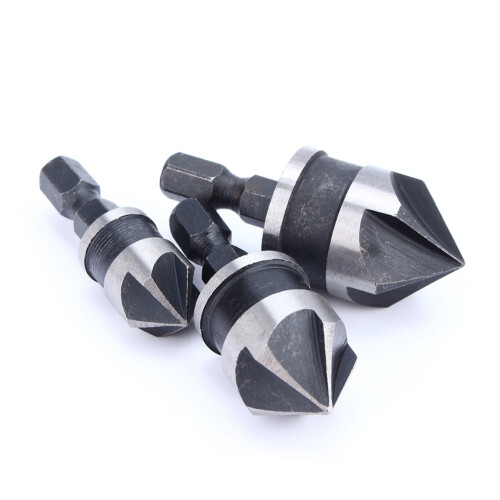 3pc 1/4" Hex 12/16/19mm Countersink Bore Set for Wood Metal Quick Change Bit 2