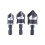 3pc 1/4" Hex 12/16/19mm Countersink Bore Set for Wood Metal Quick Change Bit 10