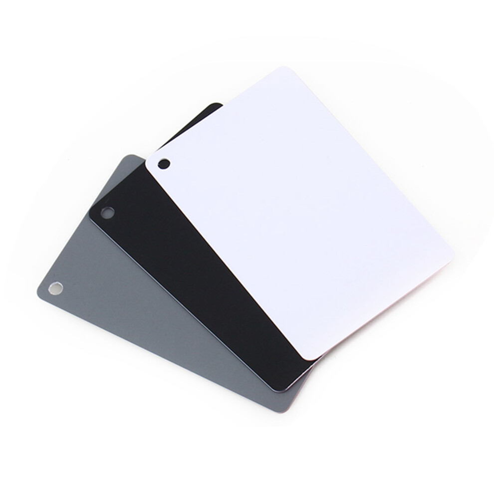 3 In 1 18% Digital Photography Exposure Color Balance Card Set Gray/White/Black 7901324422499