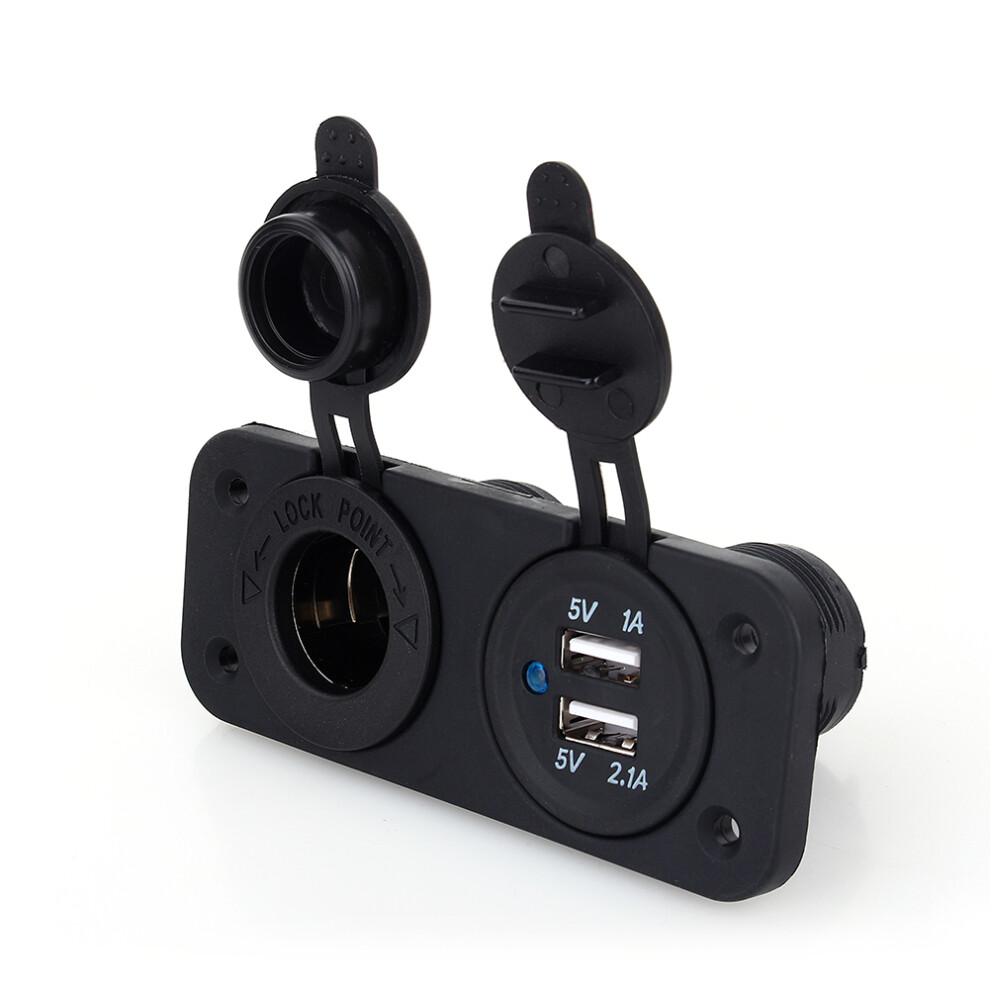 Dual Usb Car Auto Cigar Lighter Socket Splitter 12V Charger Power Adapter Outlet 9361324423151