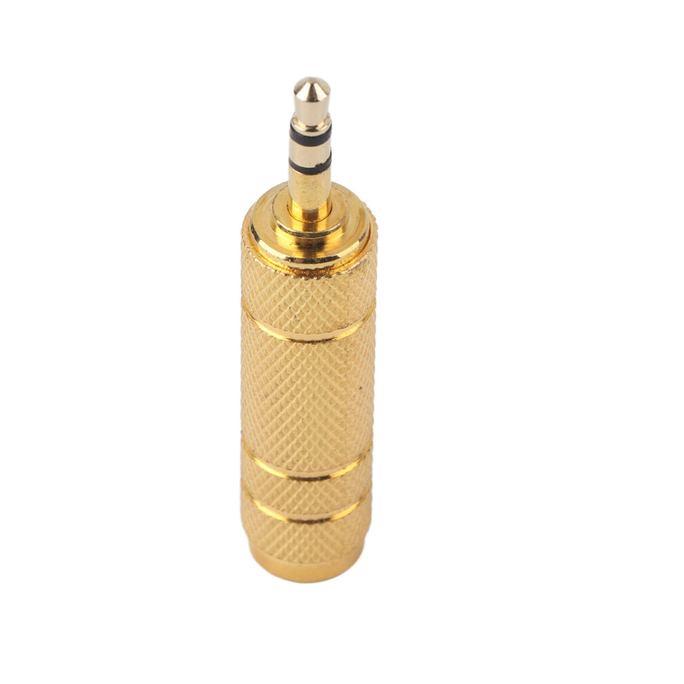 3.5Mm Male To 6.5Mm Female Stereo Audio Adapter Converter Adaptor For Headphone Gold 4111324423065