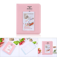 Pinkes Fotoalbum mit 64 Fächern für Instax Mini 8, 7s, 25, 50s, 90, 110x140mm