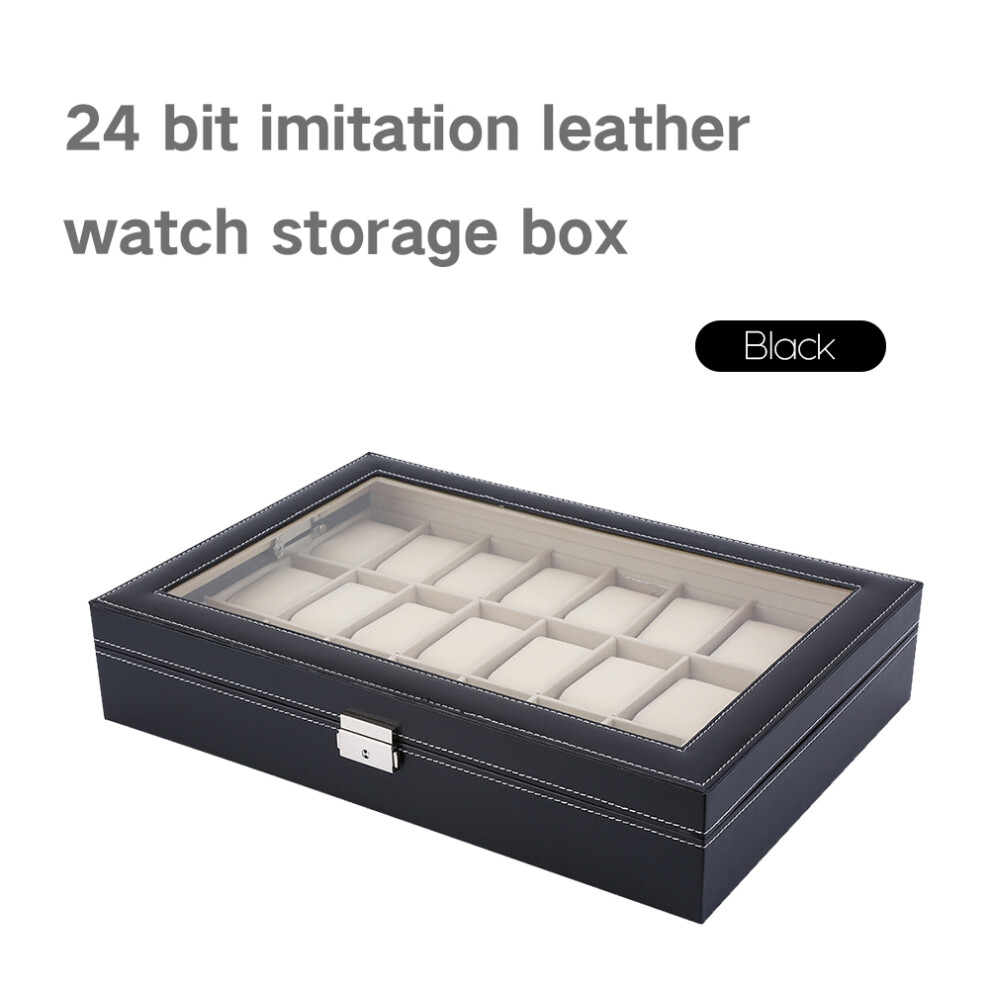 24 Grid PU Leather Watch Display Box Watch Storage Holder Box Watch Accessory-image-OPC-PHWNGH6-NEW