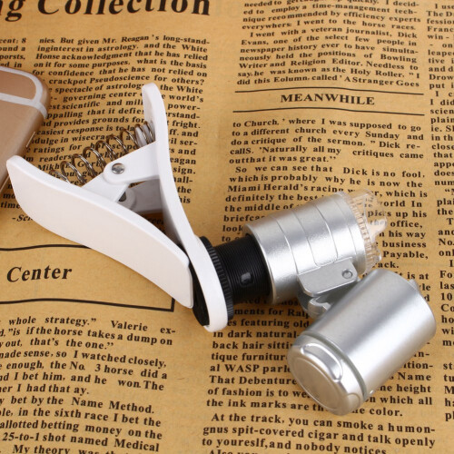 60X Magnifying Glass  Mobile Phone Lens Camera LED Microscope Magnifier with  Clip For iphone 2