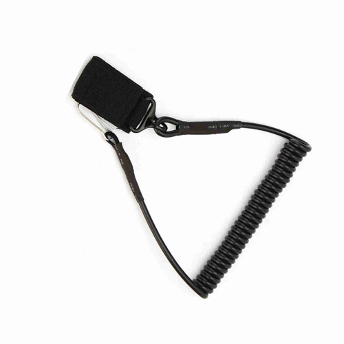 Adjustable Tactical Pistol Lanyard Sling Elastic Hand Belt Chain Secure Spring