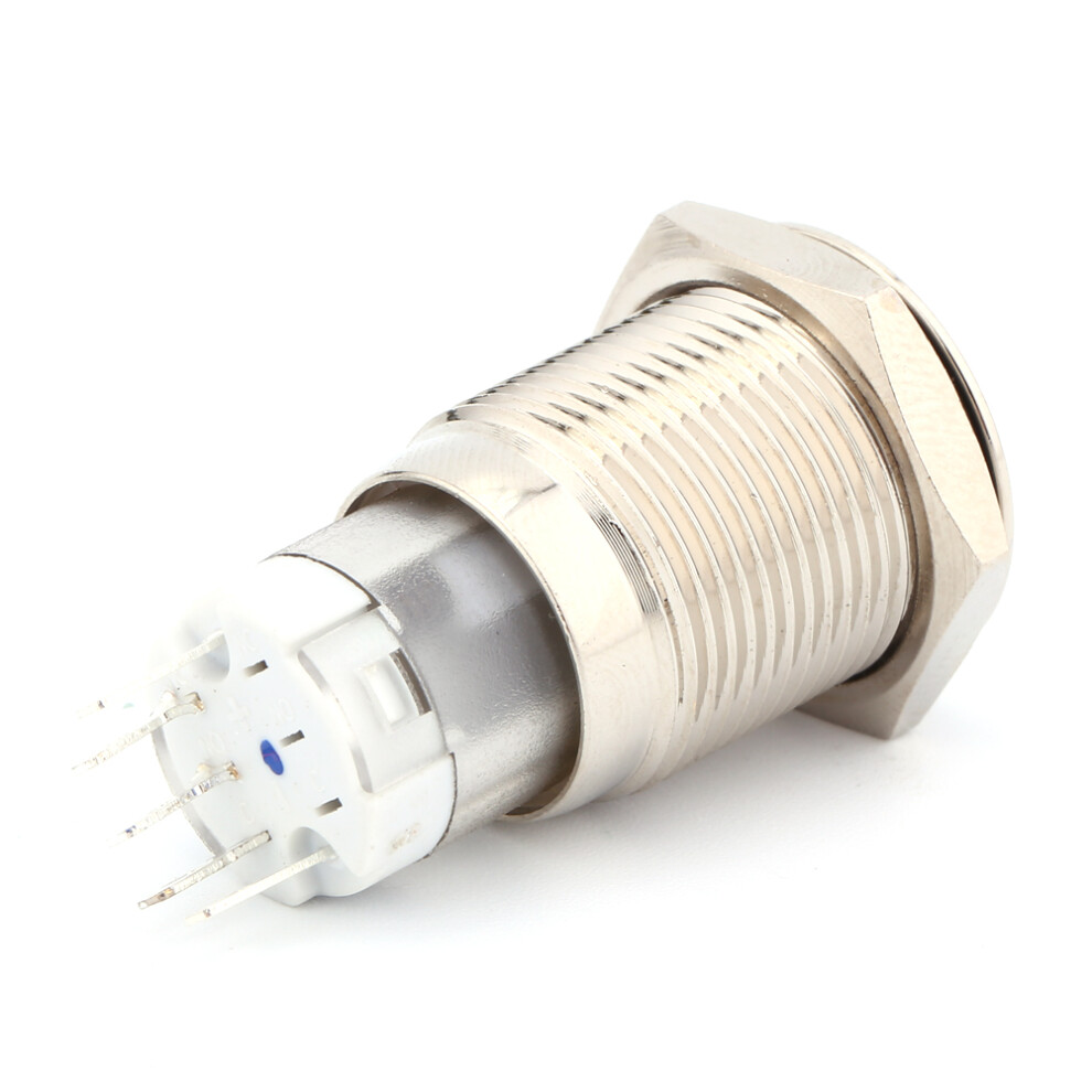 16Mm 1No 1Nc Connection Metal Led On/Off Switch Latching Push Power Button 12V 7891324425807