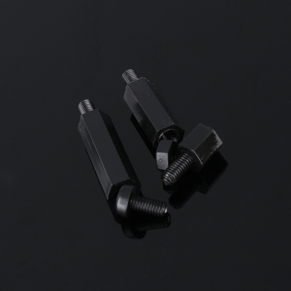 180Pcs Black Nylon M3 Hex Column Male Female Standoff Spacer Screw Nut Kit Box 8741324425903