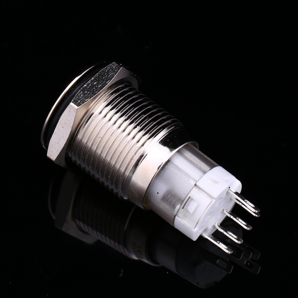 Auto 16Mm 1No 1Nc Connection 12V Metal Led Toggle Switch Latching Push Button Lj 5031324425823