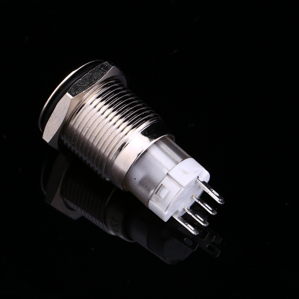 1 Piece 16Mm 1No 1Nc Connection 12V Metal Led Toggle Switch Latching Push Button 9331324425837
