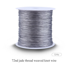 100M x 0.8mm Nylon Chinese Knot Cord Rattail Macrame Shamballa Thread String Gray