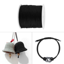100M x 0.8mm Nylon Chinese Knot Cord Rattail Macrame Shamballa Thread String Black