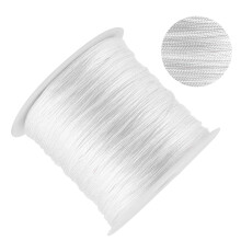 100M x 0.8mm Nylon Chinese Knot Cord Rattail Macrame Shamballa Thread String White