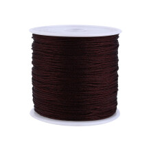 100M x 0.8mm Nylon Chinese Knot Cord Rattail Macrame Shamballa Thread String Coffee