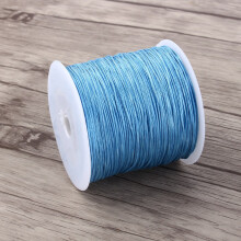 100M x 0.8mm Nylon Chinese Knot Cord Rattail Macrame Shamballa Thread String Sky Blue