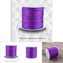 100M x 0.8mm Nylon Chinese Knot Cord Rattail Macrame Shamballa Thread String Purple
