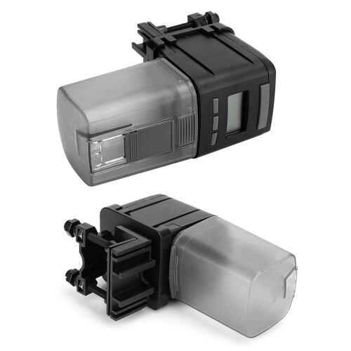 Mini Auto Aquarium Fischfutterautomat Digitaler Timer LCD 2xAA Batterien Schwarz