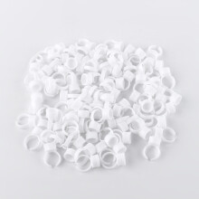 100pcs Disposable Glue Ring Pallet Holder for Eyelash Extension White Plastic Glue Pallet Tatt