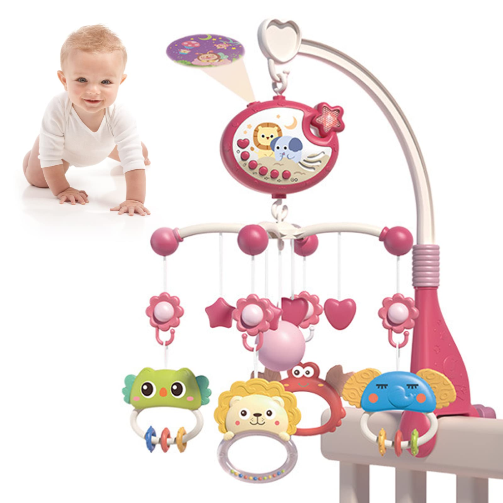 Musical Crib Mobile Hanging Rotating Rattles and Music Box Sensory Toy