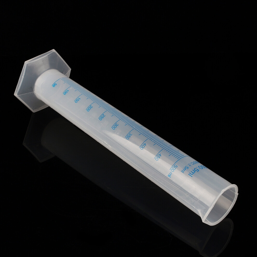 500ml Measuring Cylinder Plastic Graduated Laboratory Trial Test Liquid Tube Hot