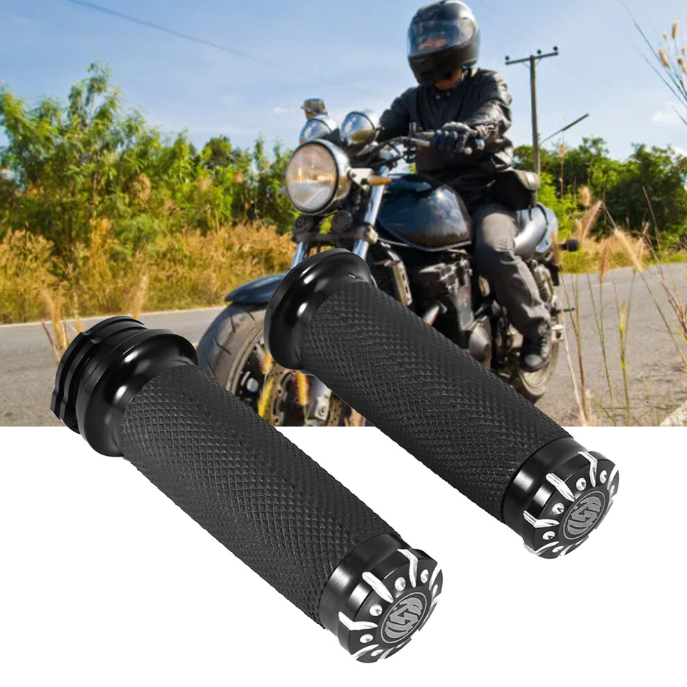 1In Motorcycle Handle Bar Hand Grips For Softail Cruiser Chopper Us Black 8441324431934