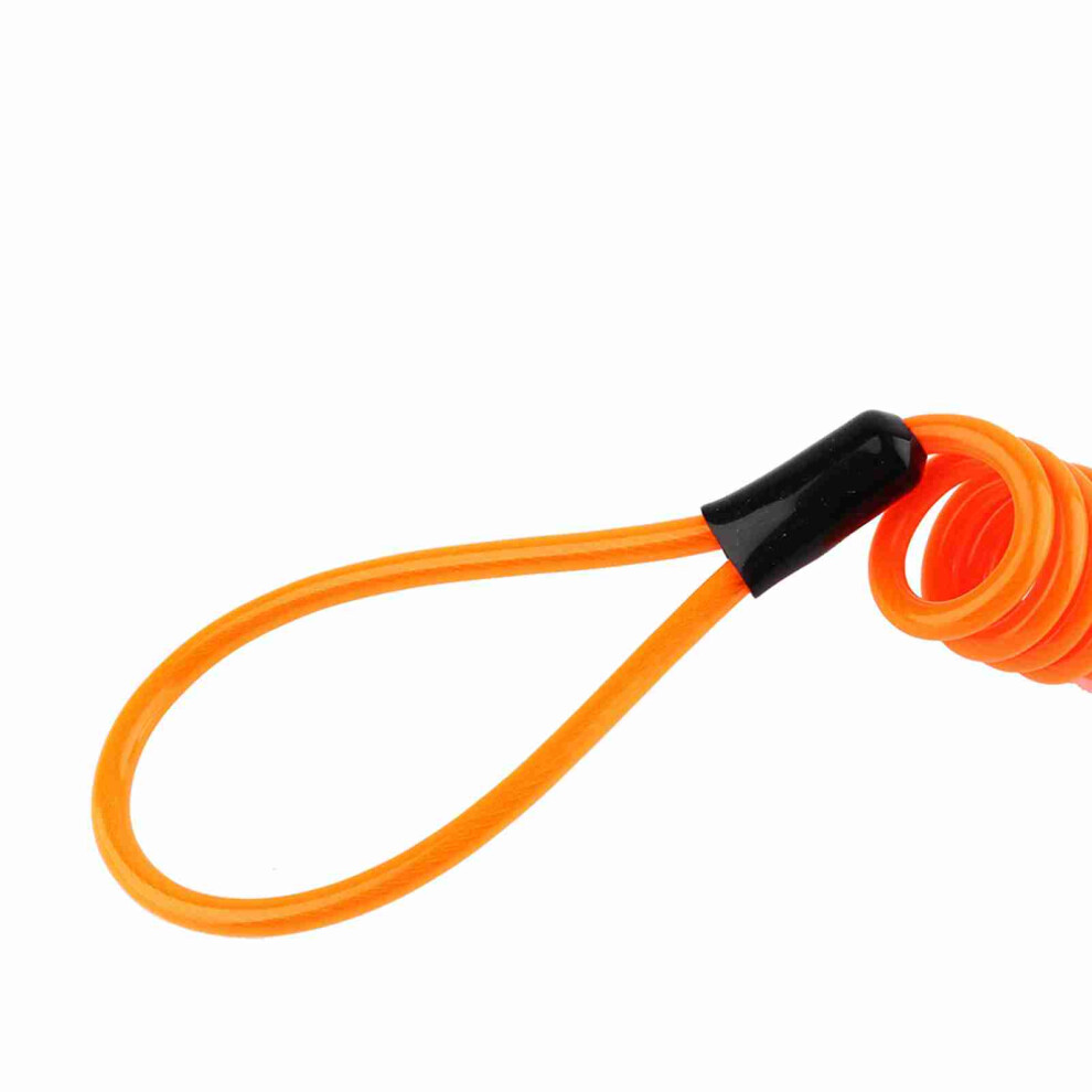 Motorcycle Bike Alarm Disc Lock Antitheft Security Spring Reminder Cable Tight Orange 7691324432870