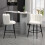 Homcom HOMCOM Bar Stools Set of 2, Breakfast Barstools with Backs, Cream 1