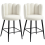 Homcom HOMCOM Bar Stools Set of 2, Breakfast Barstools with Backs, Cream 8