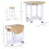 Homcom HOMCOM 3pc Wooden Kitchen Cart Trollet Table Folding Stools Space-saving 10