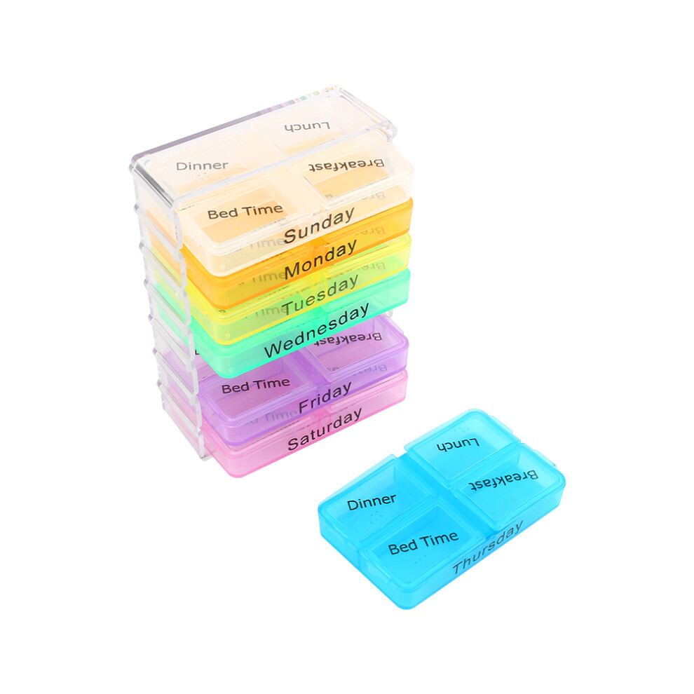 7 Days Weekly Dispenser Am Pm Storage Pill Box Container Tablet Sorter Medicine Case Organizer