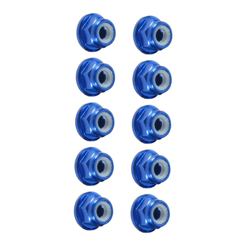 10Pcs M3 Nylon Insert Selflock Aluminum Nuts Hex Lock Nut Royal Blue 3701324434065