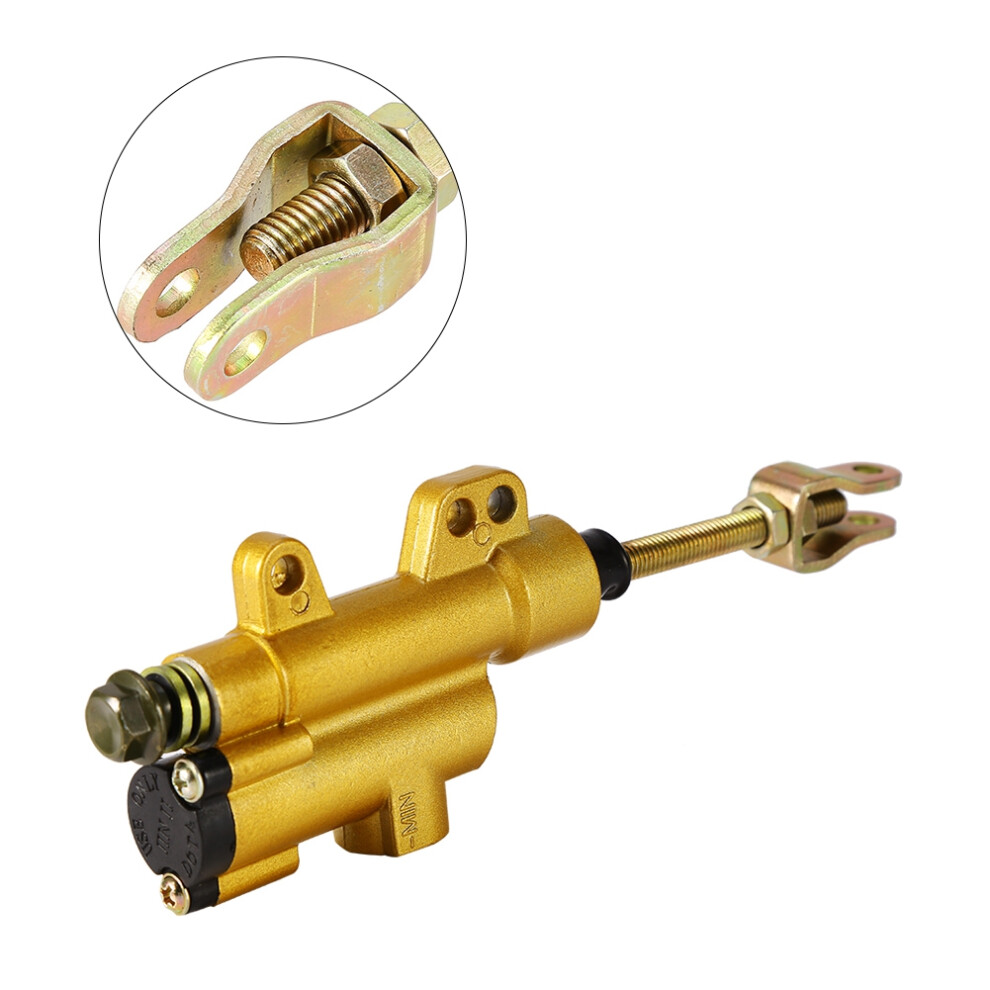 Motorcycle Dirt Pit Quad Bike Sportbike Atv Rear Foot Brake Master Cylinder Pump Golden 8111324434197